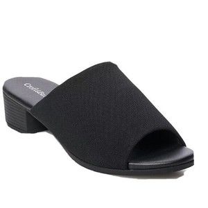 COPY - Croft&Barrow Black Ortholite Stretch Slide Sandals.Size6.5 FoamFootbed.M…